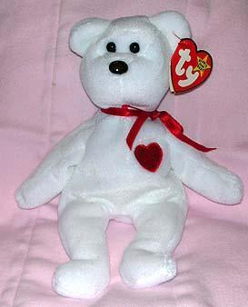 Valentino the White Bear w/Heart