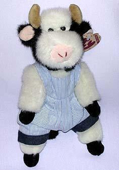 Madison the Cow with Blue Stripped Overall