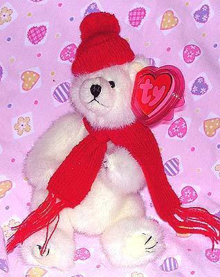 Peppermint the White Bear Red Hat & Scarf
