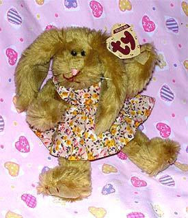 Shelby the Tan Bunny w/ Print Dress