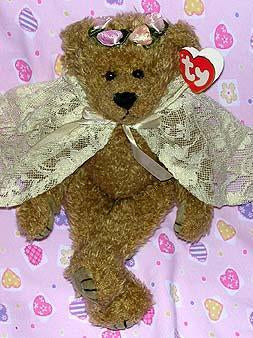 Eve the Tall Brown Bear with White Lace Cape