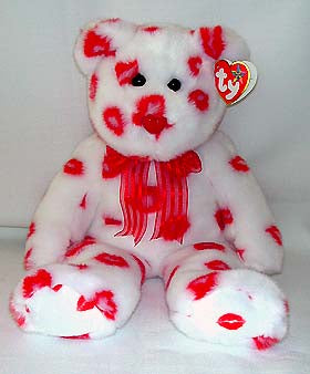 Smooch the White & Red Bear