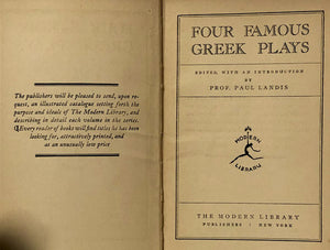 Four Famous Greek Plays