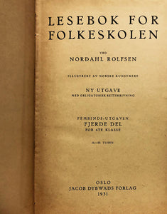Lesebok For Folkeskolen - Fembinds Utgaven III TREDJE DEL - 16-20. Tusen.