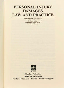 Personal Injury Damages Law and Practice