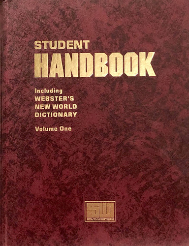 Student Handbook, Including Webster's New World Dictionary, Volume One