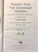 Load image into Gallery viewer, Webster&#39;s Third New International Dictionary and Seven Language Dictionary: Three Volumes