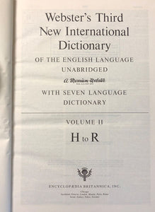 Webster's Third New International Dictionary and Seven Language