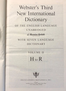 Webster's Third New International Dictionary and Seven Language Dictionary: Three Volumes