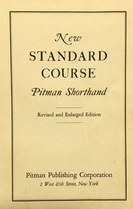New Standard Course Pitman Shorthand