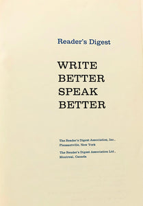 Write Better Speak Better