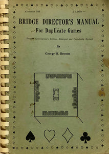 Bridge Director's Manual for Duplicate Games
