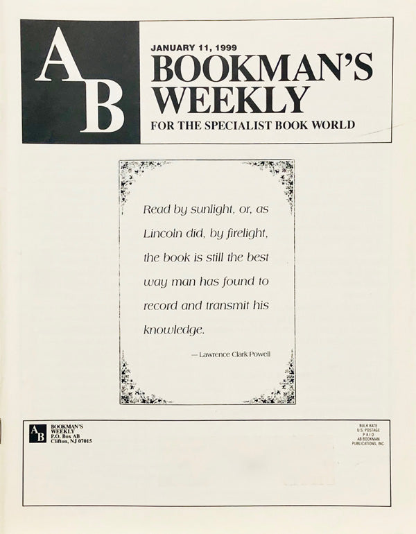 Bookman's Weekly - January 11, 1999