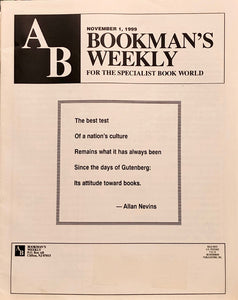 Bookman's Weekly - November 1, 1999