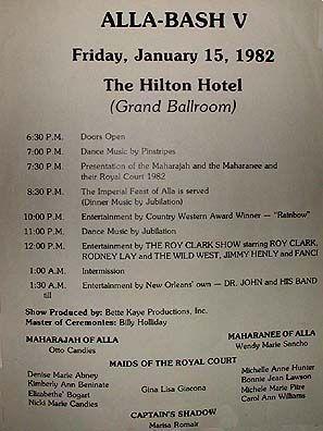 The Alla-Bash Mardi Gras, 1982