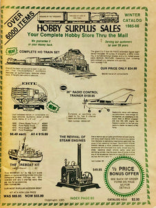 Hobby Surplus Sales Winter Catalog 1985-86